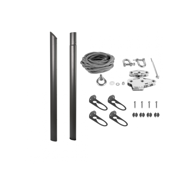 MASTRO DE AÇO PARA FIXAÇÃO DE PAREDE DE VELA ULISSE SHADE ANTRACITE