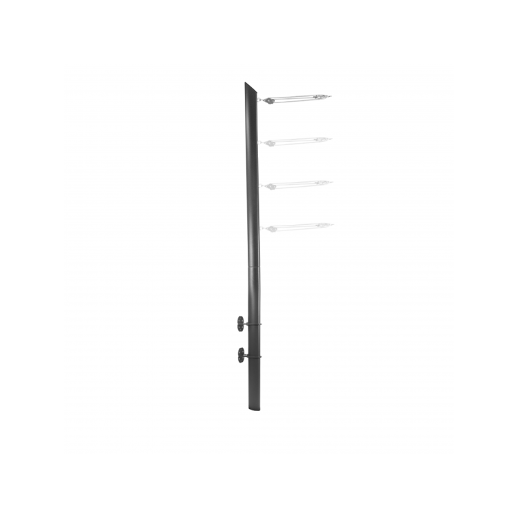 MAT EN ACIER POUR VOILES D'OMBRAGE ULISSE FIXATION MURALE ANTHRACITE