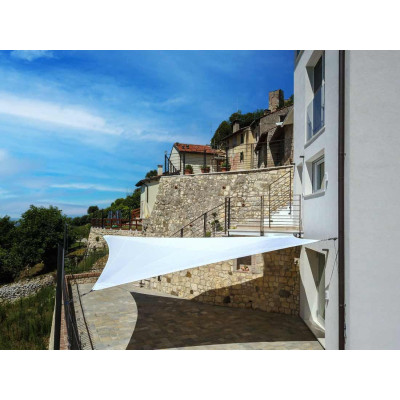 SAILL WATERPROOF WEATHERTECH TRIANGULAR SHADE SAIL 5X5X5M WHITE 2