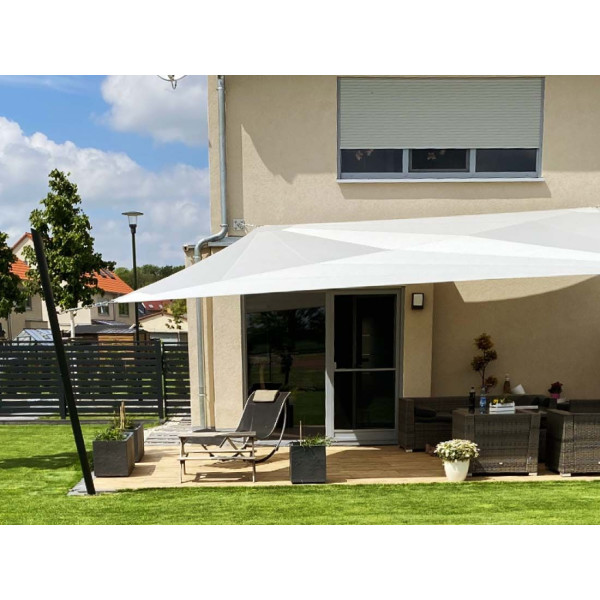SOLARIA SQUARE RADIAL CUT WEATHERTECH 3X6M SHADE SAIL WHITE