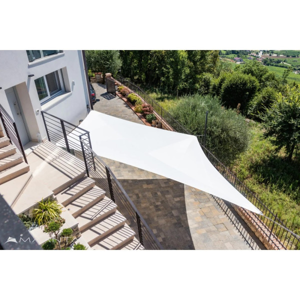 SOLARIA SQUARE RADIAL CUT WEATHERTECH 3X6M SHADE SAIL WHITE