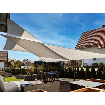 WEATHERTECH 4X6M SQUARE RADIAL CUT SOLARIA SHADE SAIL WHITE