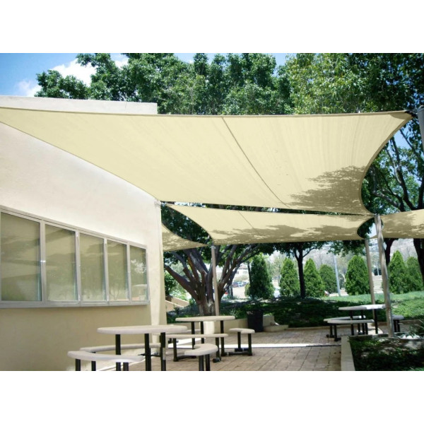 VOILE D'OMBRAGE AJOUREE EASYSHADE 5X5X5M IVOIRE