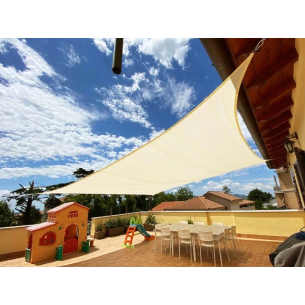VOILE D'OMBRAGE AJOUREE EASYSHADE 5X5X5M IVOIRE