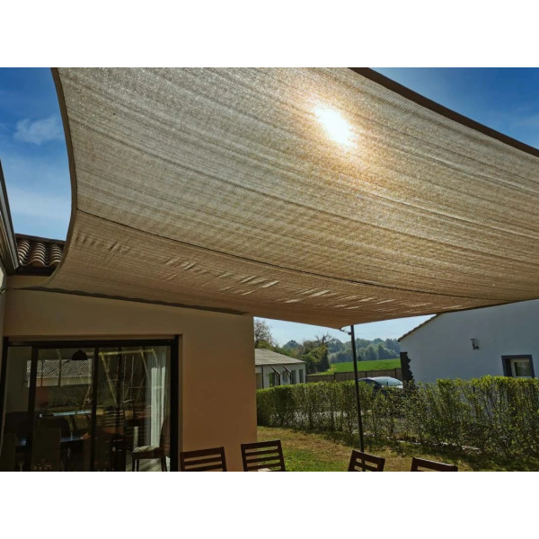 VOILE D'OMBRAGE AJOUREE EASYSHADE 5X5X5M IVOIRE