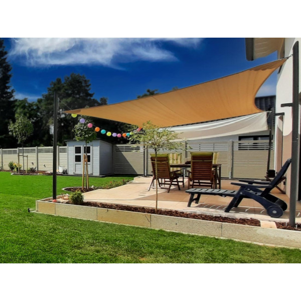 WATERPROOF SHADE SAIL SAILL 5X5M WHITE