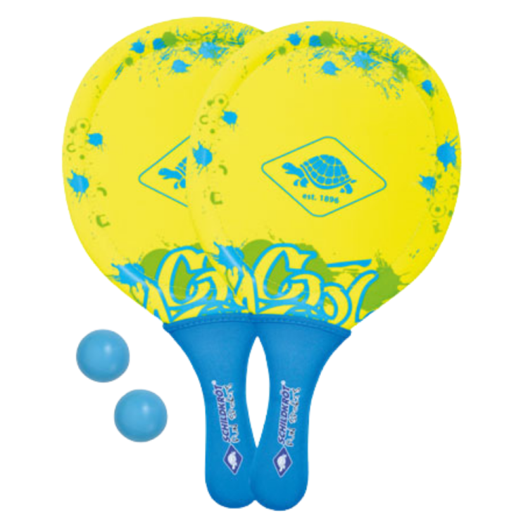 YELLOW BLUE BEACH RACKET SET
