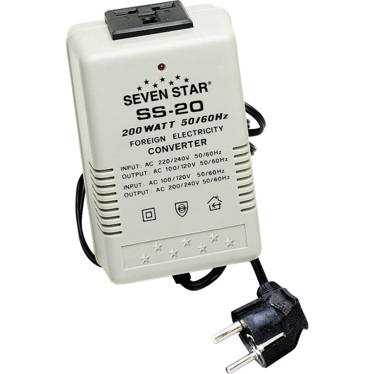 VOLTAGE CONVERTER 220/240–110/120 V 200W