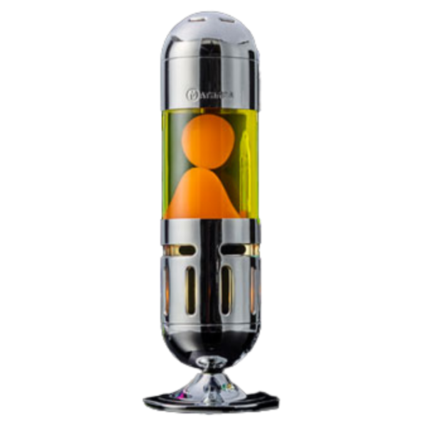 POD + LÂMPADA DE LAVADORA COM VELA CROMADA AMARELA E LARANJA