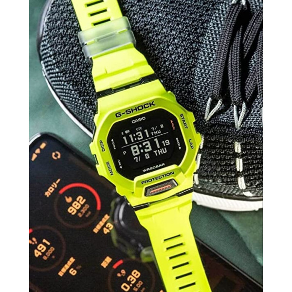 G-SHOCK MEN'S WATCH GBD-200-9ER G-SQUAD BLACK AND YELLOW RESIN
