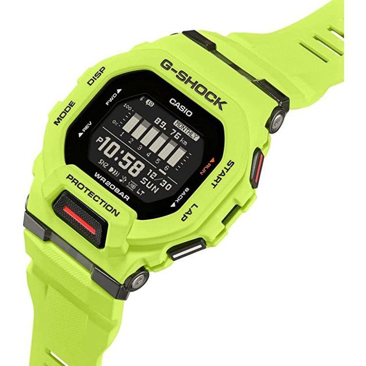G-SHOCK MEN'S WATCH GBD-200-9ER G-SQUAD BLACK AND YELLOW RESIN
