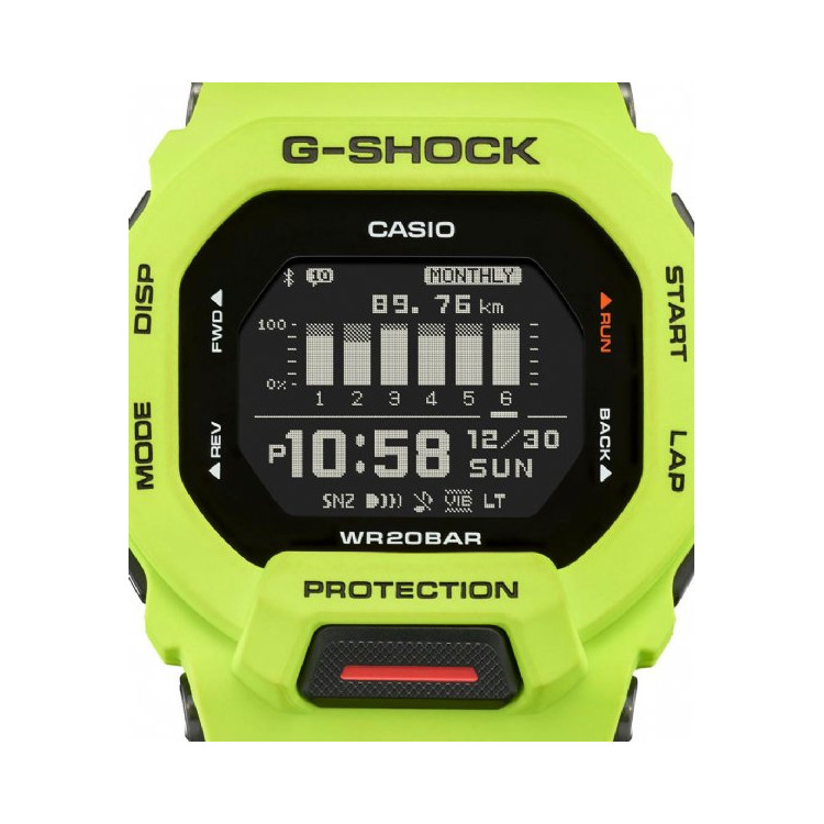 G-SHOCK MEN'S WATCH GBD-200-9ER G-SQUAD BLACK AND YELLOW RESIN