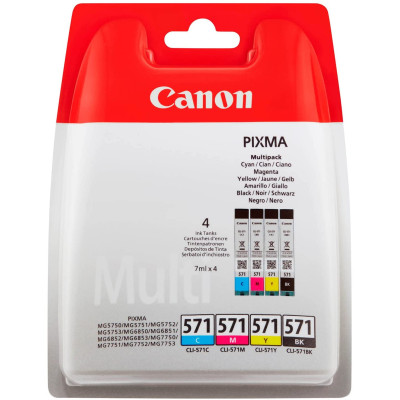 PACK OF 4 CLI 571 MULTI COLOR INK CARTRIDGES