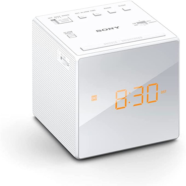 RÁDIO-RELÓGIO COM DISPLAY BRANCO DIGITAL