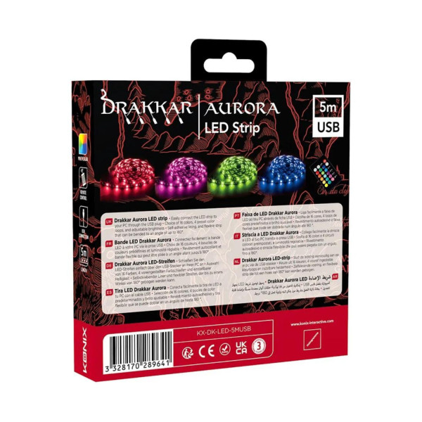 FAIXA DE LED DRAKKAR AURORA 5M VERMELHO