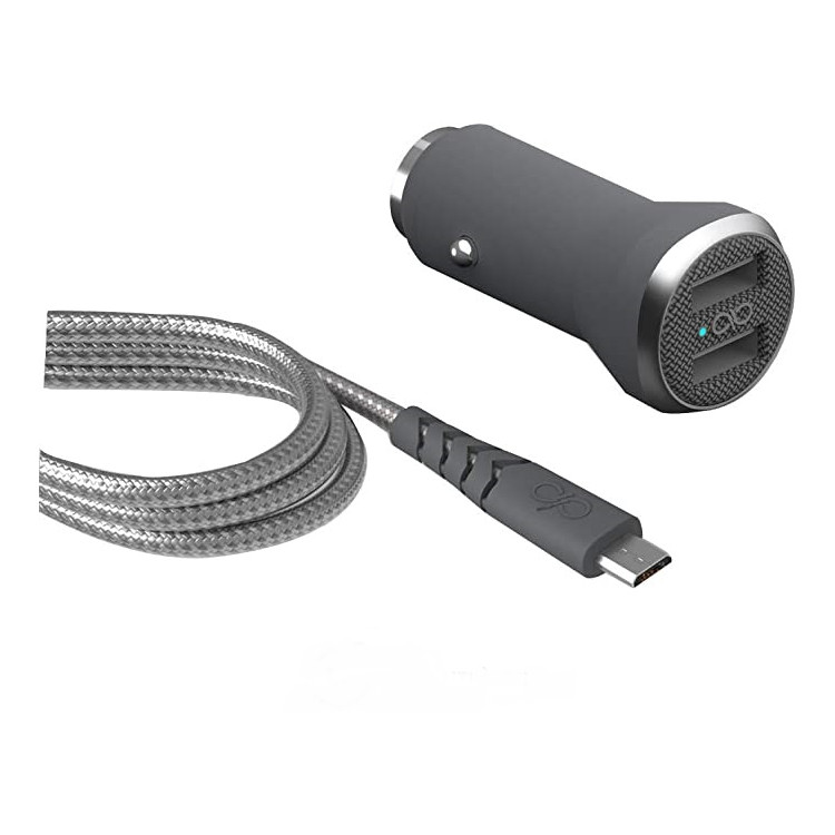 USC A 2 PORTAS CARREGADOR DE CARRO E CABO MICRO USB 1,20M