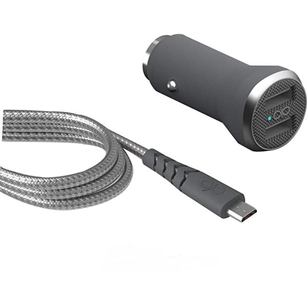 USC A 2 PORTAS CARREGADOR DE CARRO E CABO MICRO USB 1,20M