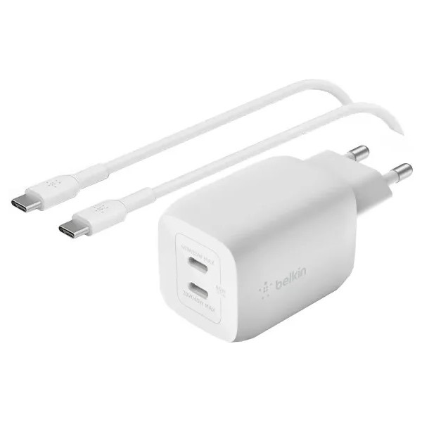 CHARGEUR SECTEUR PRO 2 PORTS USB C 65 W ET CABLE USB-C VERS USB-C