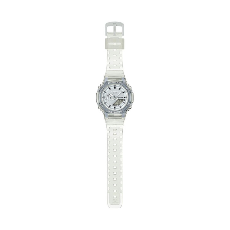 RELÓGIO FEMININO G-SHOCK ESQUELETO GMA-S2100SK-7 RESINA BRANCA