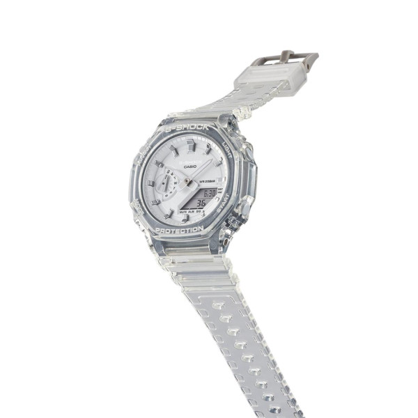 RELÓGIO FEMININO G-SHOCK ESQUELETO GMA-S2100SK-7 RESINA BRANCA