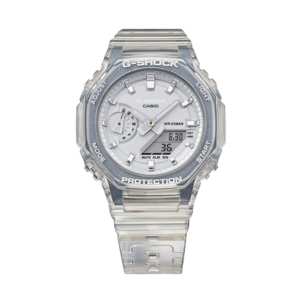 RELÓGIO FEMININO G-SHOCK ESQUELETO GMA-S2100SK-7 RESINA BRANCA