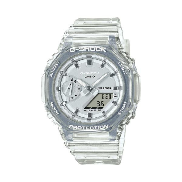 RELÓGIO FEMININO G-SHOCK ESQUELETO GMA-S2100SK-7 RESINA BRANCA