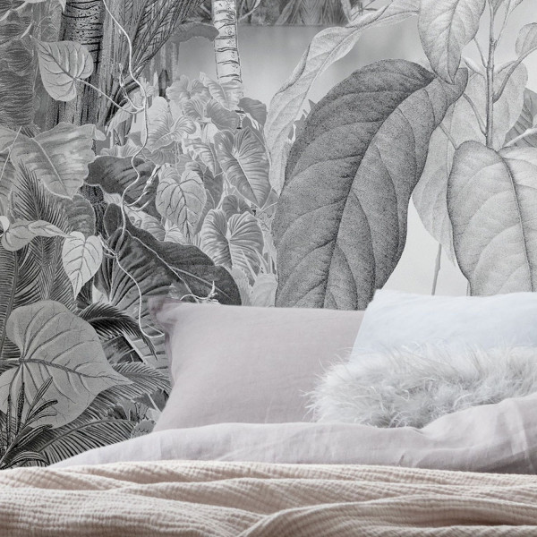XXL POSTER DIGITAL PRINT ''LAKE TROPICAL BLACK & WHITE'' 200 x 270 CM