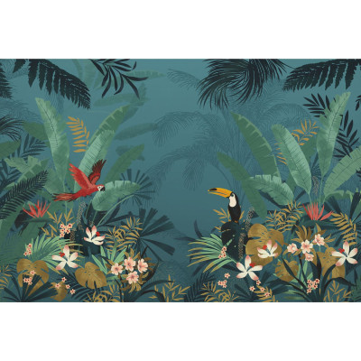 Pôster XXL IMPRESSÃO DIGITAL '' SELVA ENCANTADA '' 350 X 250 CM