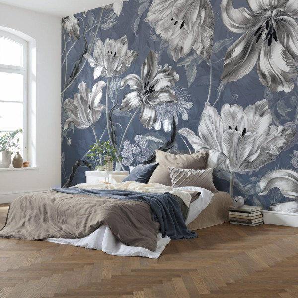 XXL POSTER DIGITAL PRINT ''MERIAN BLUE'' 350 X 250 CM