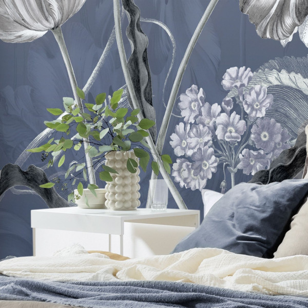 XXL POSTER DIGITAL PRINT ''MERIAN BLUE'' 350 X 250 CM