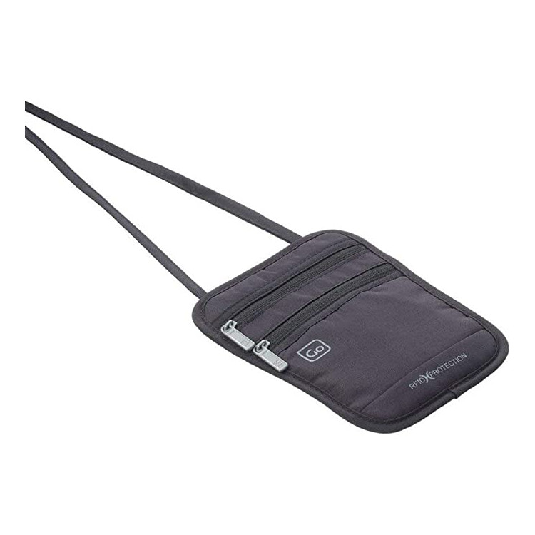 BOLSA DE PESCOÇO RFID PRETA