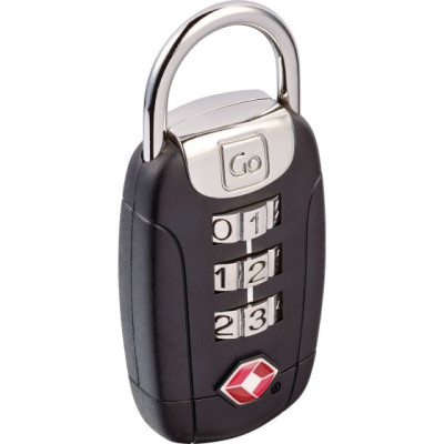 CADEADO DE DISCO GRANDE TSA TWIST N SET PRETO E METAL 2