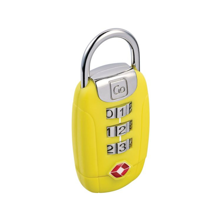 CADEADO ILUMINADO TSA AMARELO E METAL