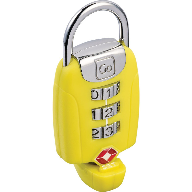 CADEADO ILUMINADO TSA AMARELO E METAL