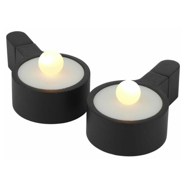 BOUGIES AMALIA CHAUFFE-PLAT LED NOIRES AVEC AIMANTS