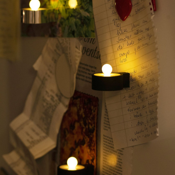 BOUGIES AMALIA CHAUFFE-PLAT LED NOIRES AVEC AIMANTS
