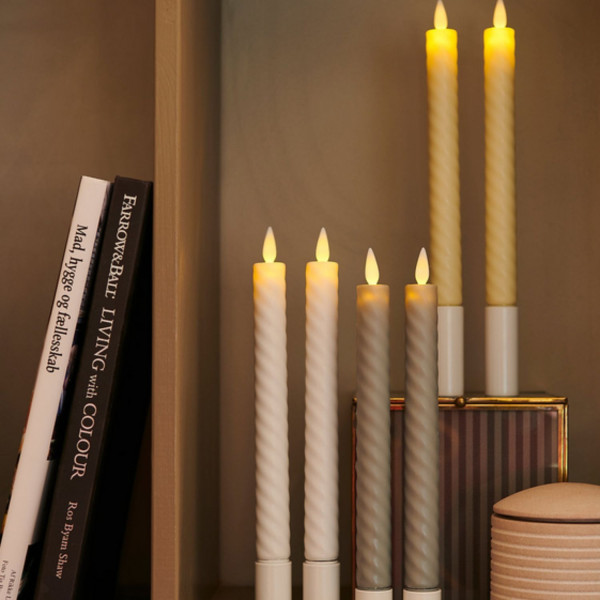 SET OF 2 LED CANDLES SARA KRONA WAVE 25 CM WHITE