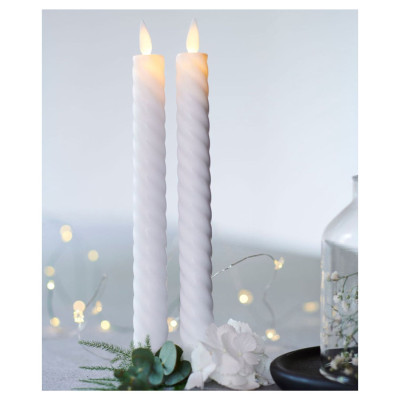 ENSEMBLE DE 2 BOUGIES BLANCHES LED SARA VAGUE 2