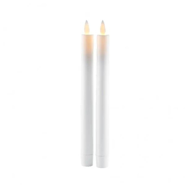 SET OF 2 LED CANDLES SARA KRONA 25 CM WHITE