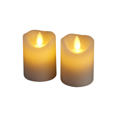 SET DE 2 MINI BOUGIES LED SARA BLANC