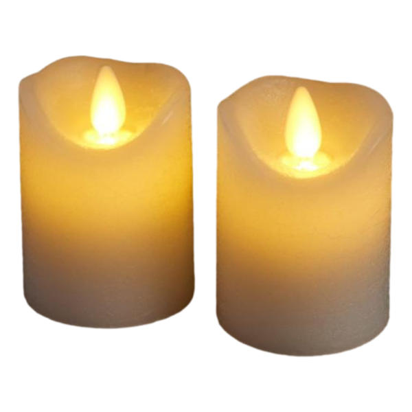 WHITE SARA MINI LED CANDLE (X2)