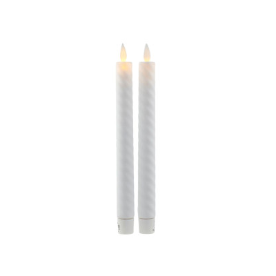 CONJUNTO DE 2 VELAS LED SARA KRONA ONDA 25 CM BRANCA