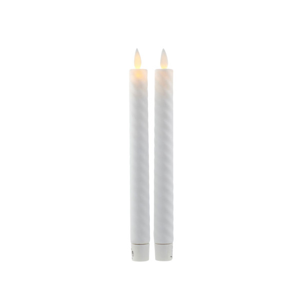 SET OF 2 LED CANDLES SARA KRONA WAVE 25 CM WHITE