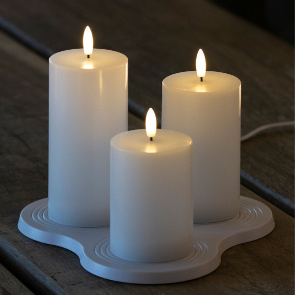 3 CHARGING STATIONS FOR DECOPOWER USB LED CANDLE 22 X 23 CM WHITE