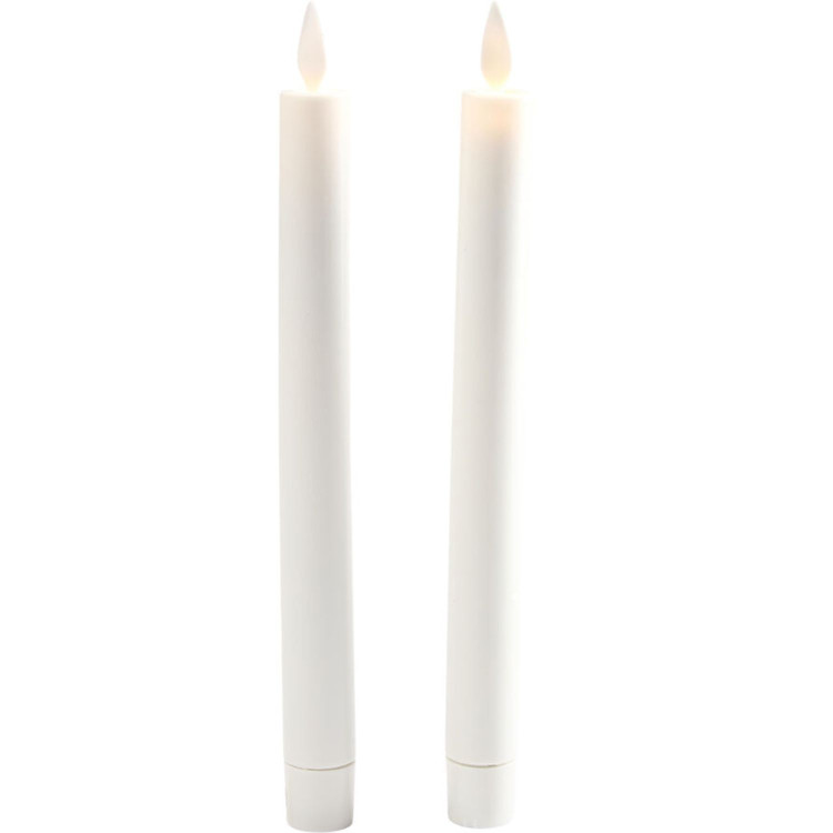 CONJUNTO DE 2 VELAS RECARREGÁVEIS SARA LED 25 CM BRANCAS