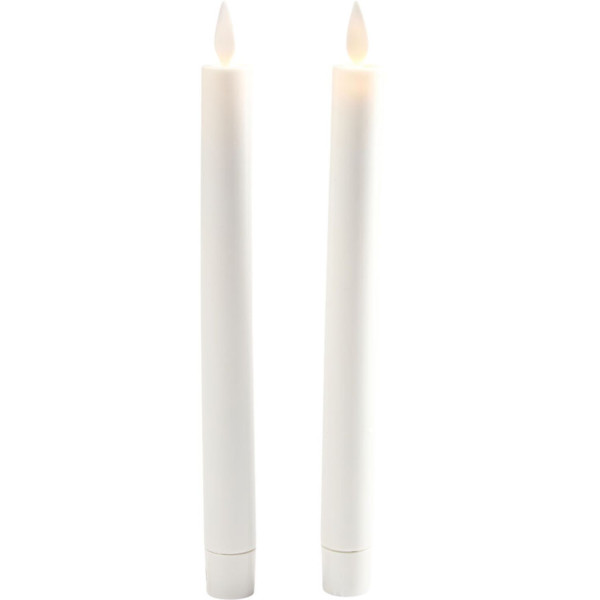 CONJUNTO DE 2 VELAS RECARREGÁVEIS SARA LED 25 CM BRANCAS