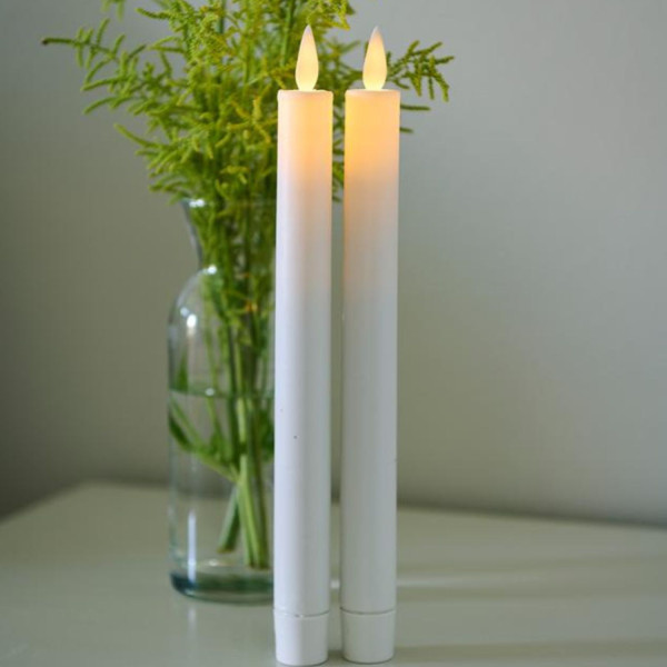 CONJUNTO DE 2 VELAS RECARREGÁVEIS SARA LED 25 CM BRANCAS