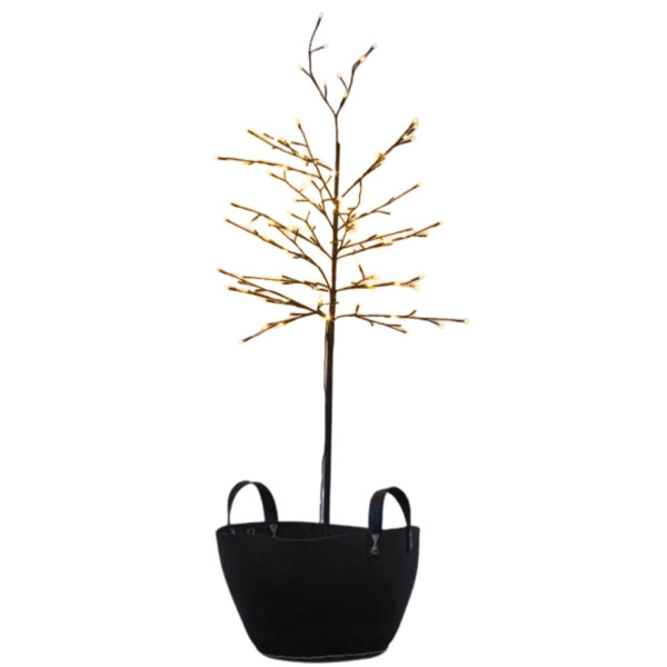 LED TREE NOAH H150CM 160 LEDS BRANCO QUENTE PRETO