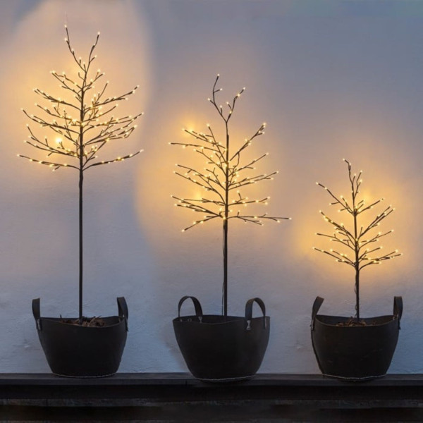 LED TREE NOAH H150CM 160 LEDS BRANCO QUENTE PRETO