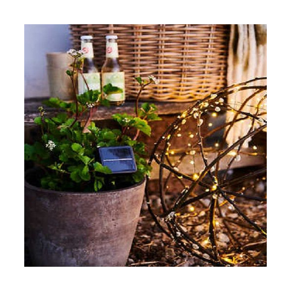 SOLAR LIGHT STRING KNIRKE160 WHITE AND BLACK LEDS